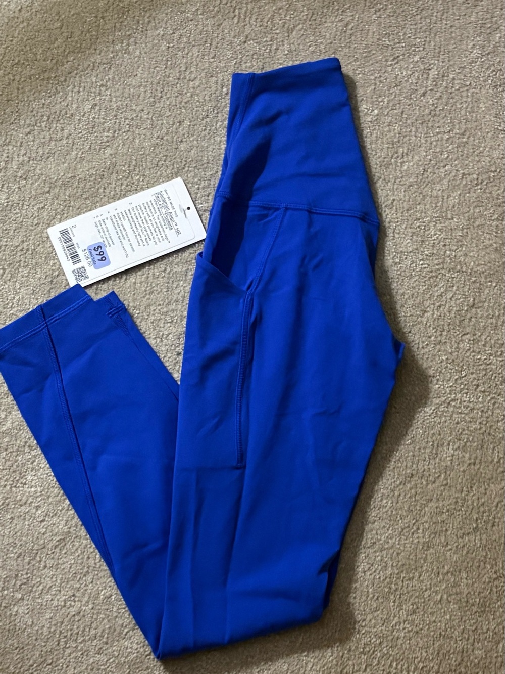 Lululemon Align Pant 25in w/ Pockets Beach Ball Blue Size 2 NWT